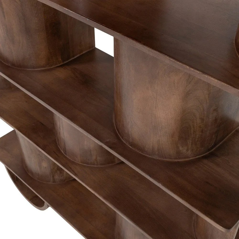 Bibliotecă maro închis din lemn de mango 130x180x35 cm Sinne – WOOOD