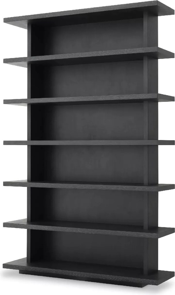 Biblioteca moderna design LUX Malibu furnir gri carbune