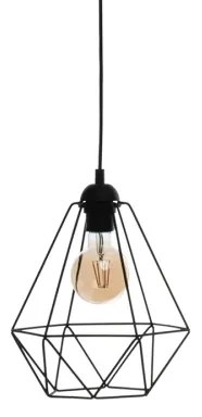 Lampă suspendată BASKET 3xE27/60W/230V negru