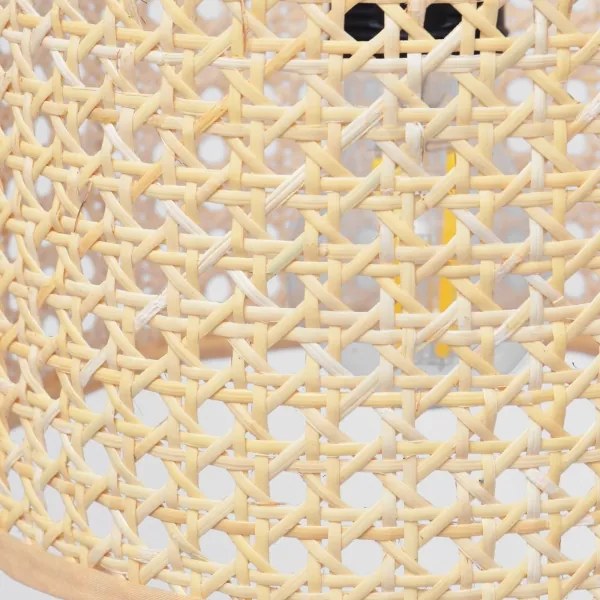 Lustră pe cablu ALBA 1xE27/15W/230V d. 20 cm ratan/negru