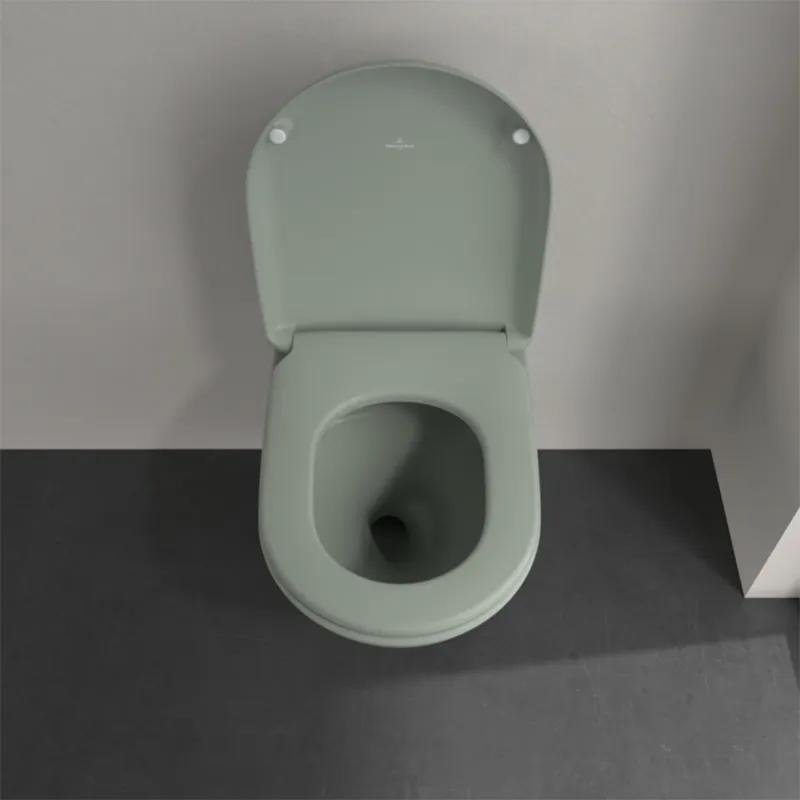 Vas wc suspendat, Villeroy &amp; Boch, Antao, rimless, cu TwistFlush, verde mat