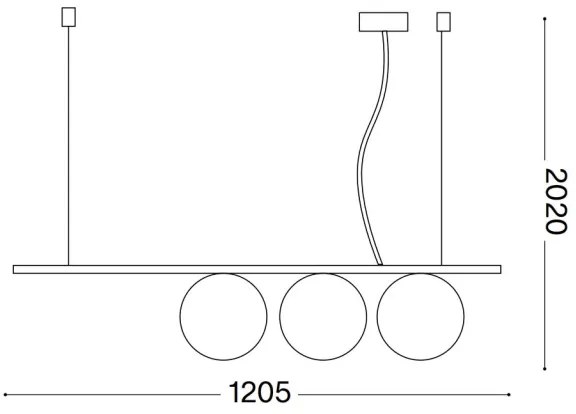 Lustră LED pe cablu Ideal Lux PERLINE 3xG9/3W/230V auriu