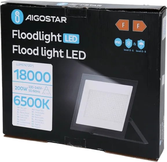 Aigostar - Proiector LED/200W/230V 6500K IP65 negru