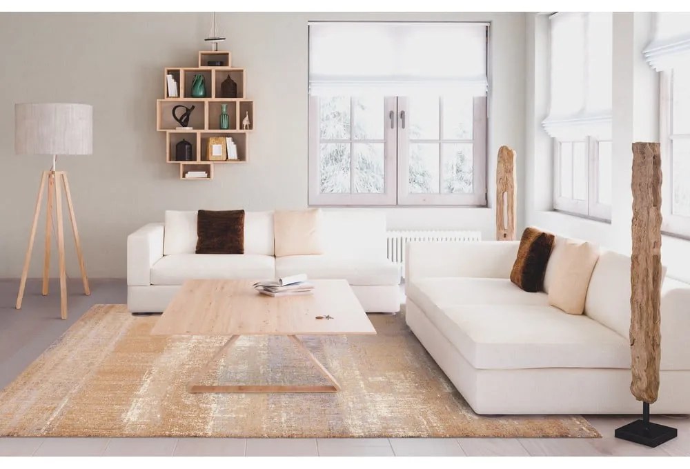 Covor maro din lână 100x180 cm Layers – Agnella