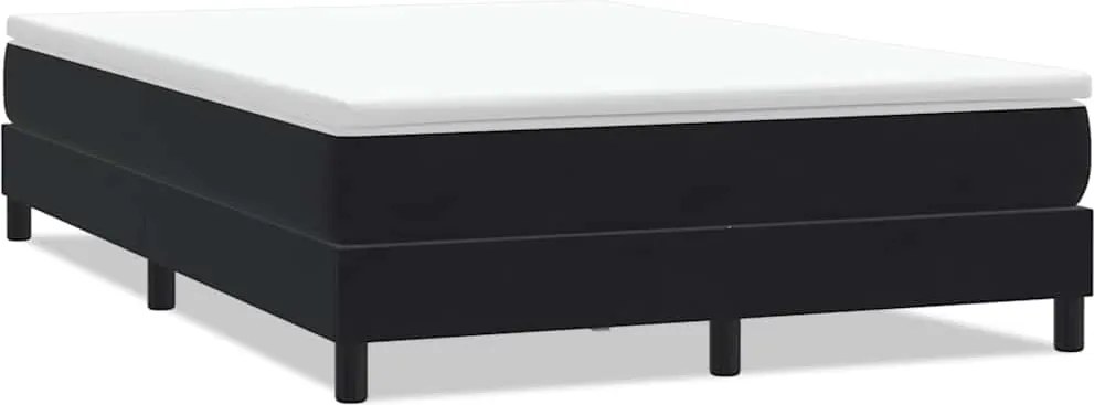 vidaXL Pat cu arcuri fără saltea negru 140x220 cm catifea