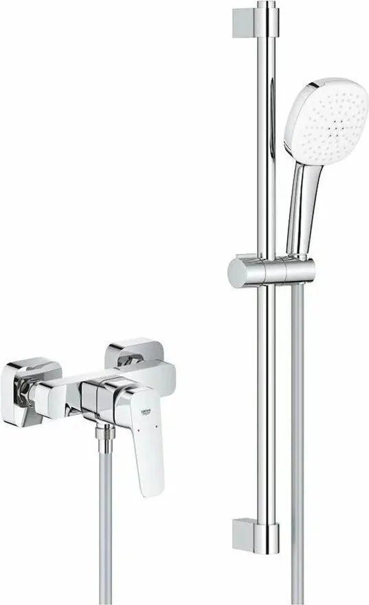 Baterie dus Grohe Cubeo finisaj crom lucios cu set de dus si para cu 2 functii