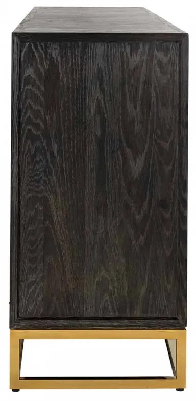 Servanta din lemn de stejar Blackbone 225 cm, 4 usi