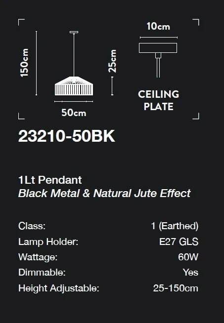 Lustra/Pendul design natural iuta Belle