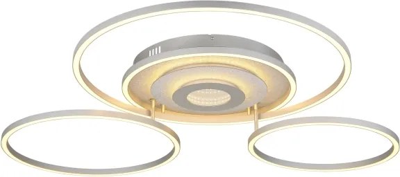 Globo 67824-60 -LED plafonieră reglabilă MILES 60W/230V 80,8x99,2 cm argintie+telecomandă