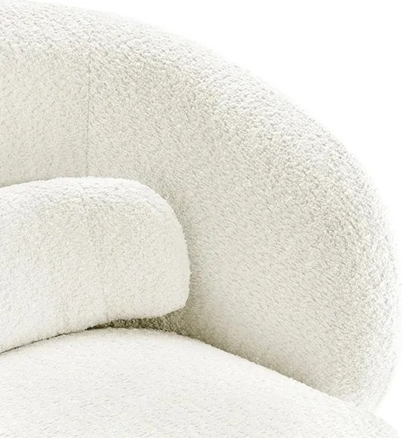 Fotoliu pivotant tesatura boucle alb BOSSA NOVA