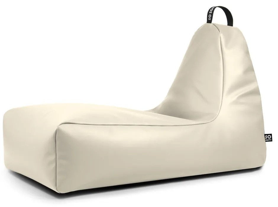 Fotoliu bean bag bej cu tapițerie din imitație de piele Chill XXL – So Soft?