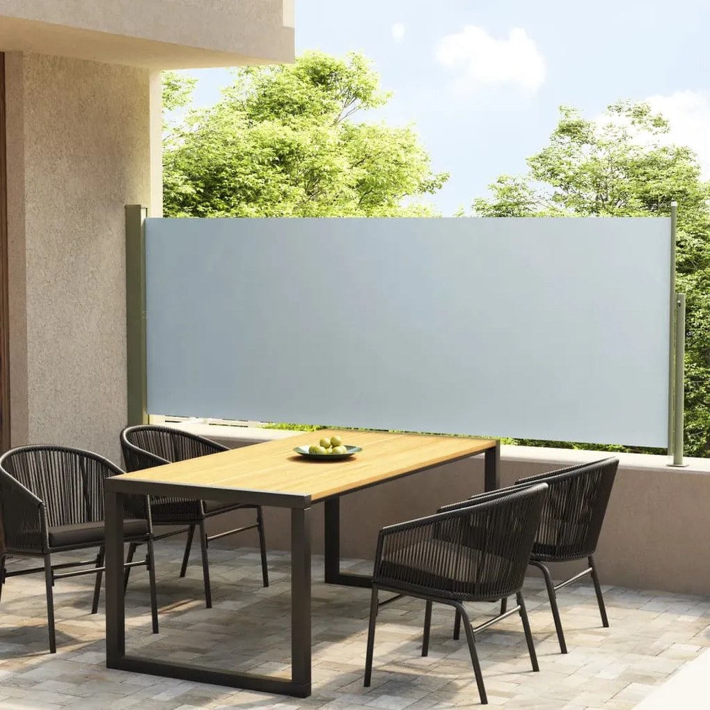 317828 vidaXL Copertină laterală retractabilă de terasă, gri, 117x300 cm