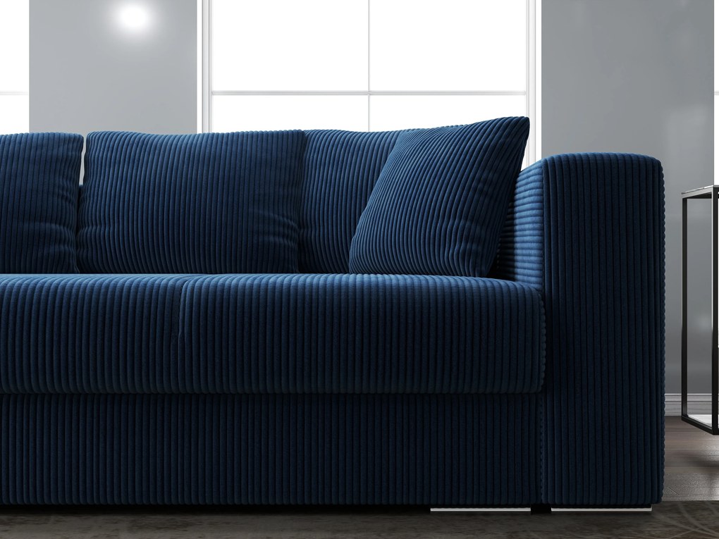 Canapea extensibilă dumonde cu ladă de depozitare si sezut confortabil din spuma high-density, Gloria Zoom Blue 240x100 cm