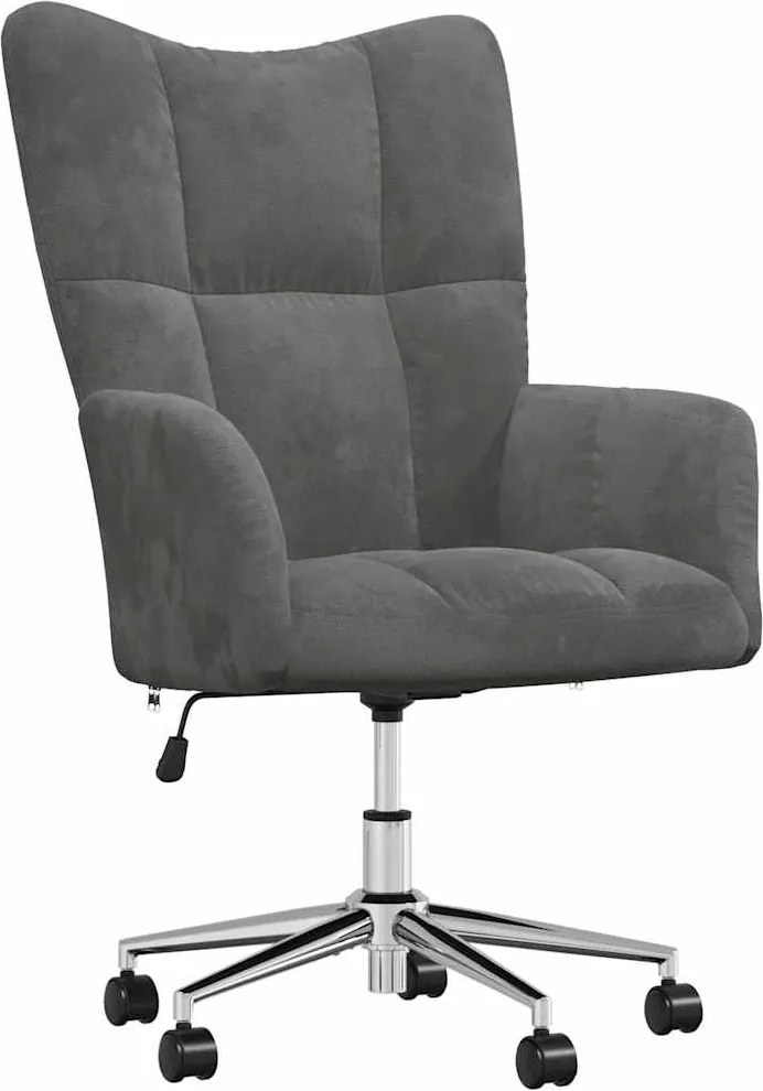 vidaXL Scaun de relaxare, gri închis, catifea