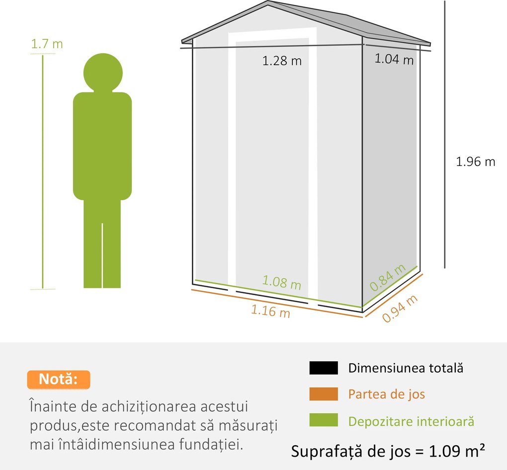 Outsunny Depozit din Rășină Compozită pentru Grădină, Spațios și Rezistent, Gri Închis | Aosom Romania