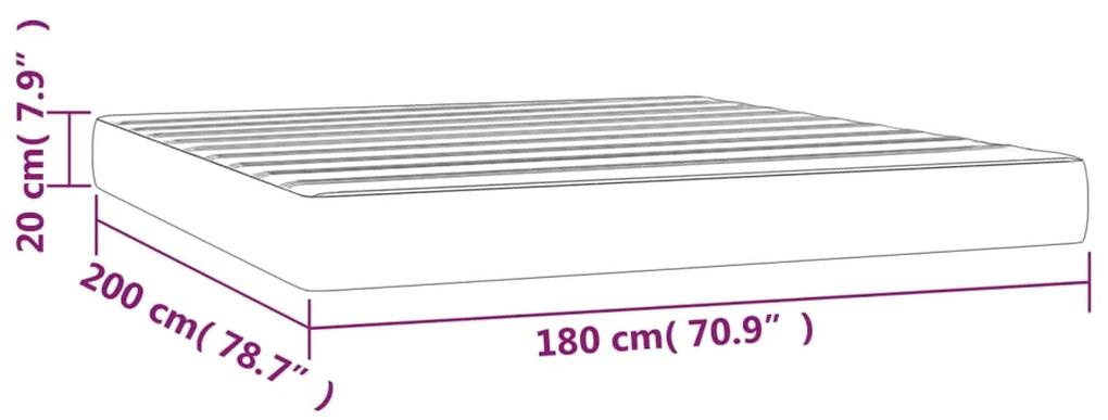 Saltea de pat cu arcuri, gri, 180x200x20 cm, piele ecologica Gri, 180 x 200 cm