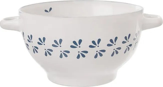 Orion Bol de supă din ceramică ALBASTRU CU IMPRIMEU, 0,75 L