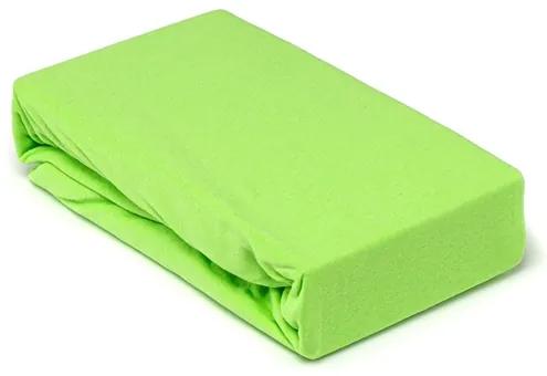 Cearceaf de pat cu elastic, 160x200cm, jersey, verde