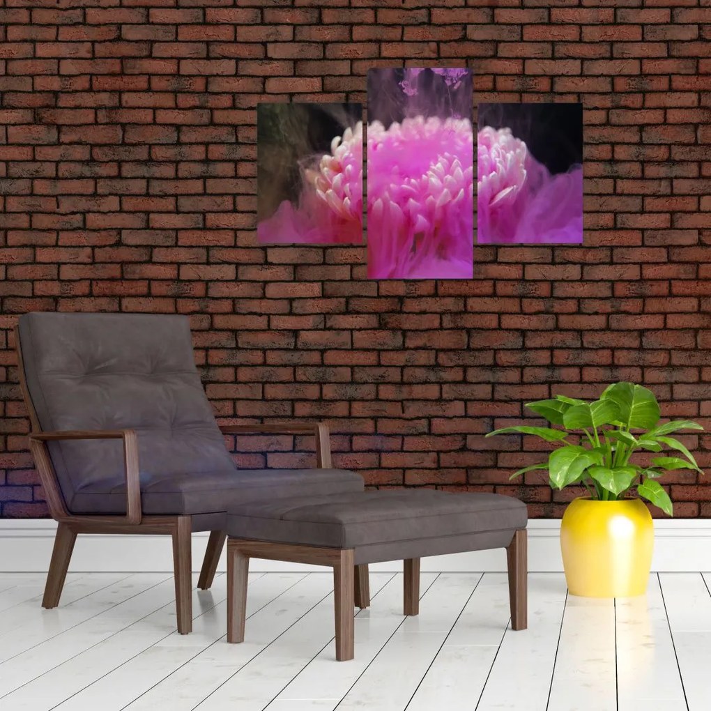Tablou cu floare în fum roz (90x60 cm)