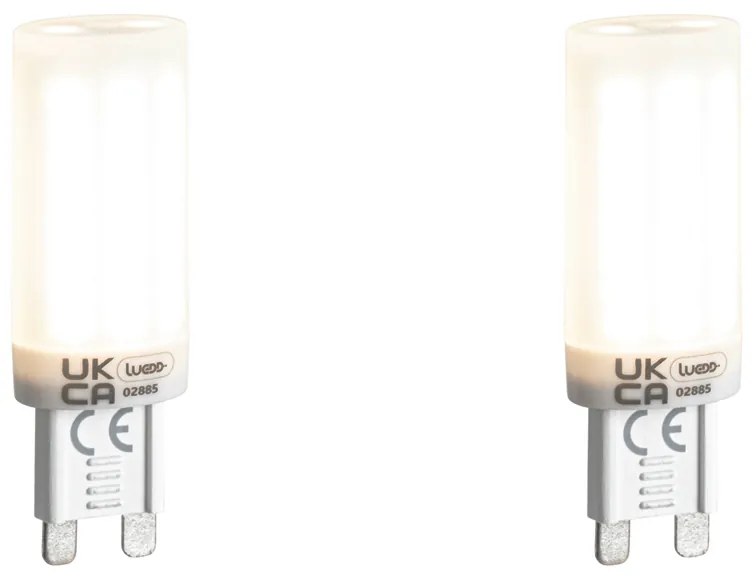 Set de 2 becuri LED G9 cu reglare în 3 trepte, opal, 4.5W 500 lm 4000K