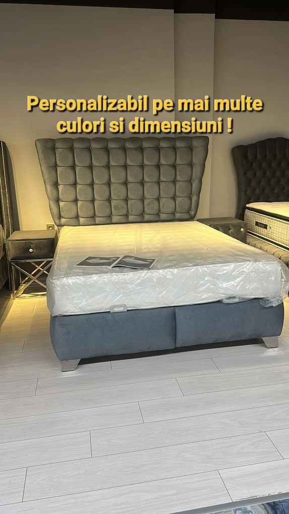 Pat matrimonial Mary 2 , 140×200 cm gri