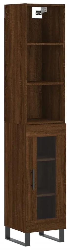 3189924 vidaXL Dulap înalt, stejar maro, 34,5x34x180 cm, lemn prelucrat