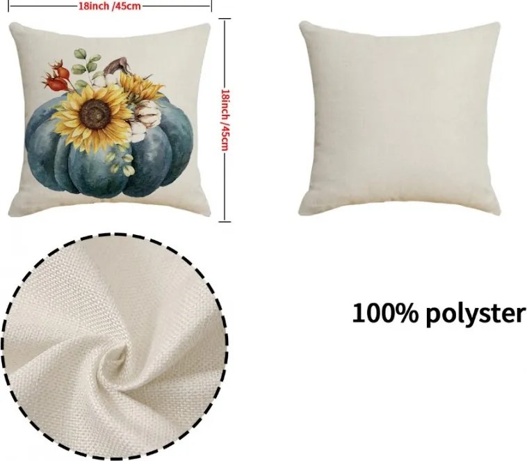 Fata de perna HELLO PUMPKINS 45x45 cm, bej