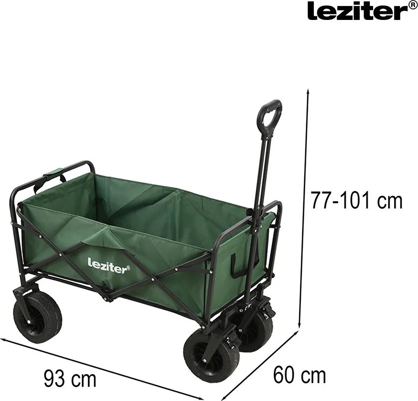 Cărucior de plajă premium pliabil, verde