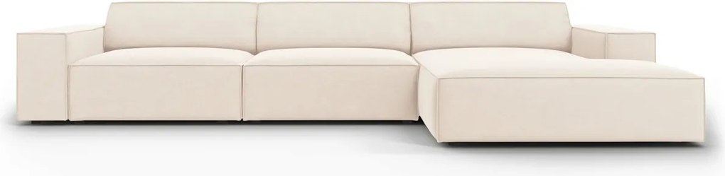 Coltar dreapta 4 locuri, Jodie, Micadoni Home, BL, 284x166x70 cm, catifea, bej deschis