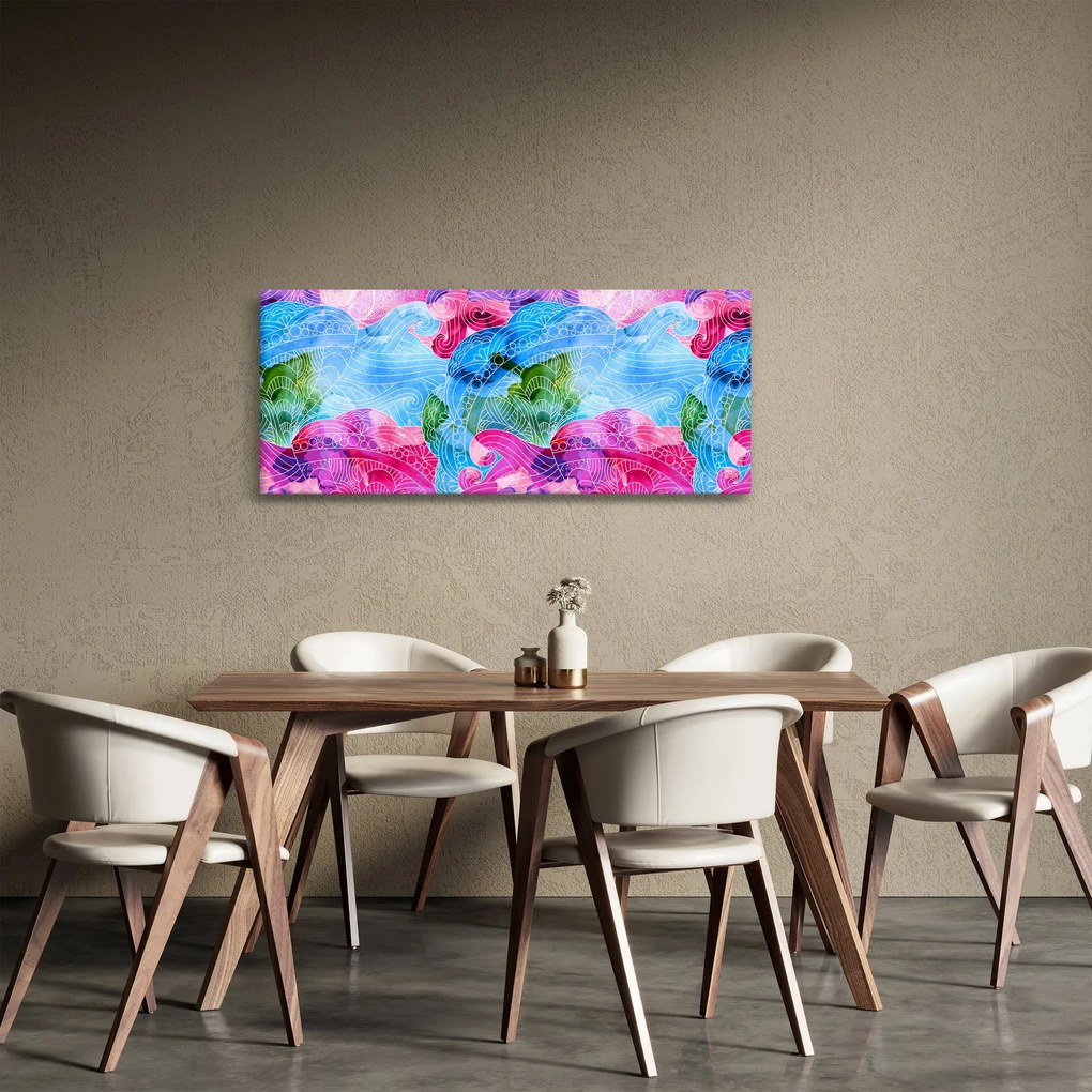 Tablou - Valuri colorate (120x50 cm)