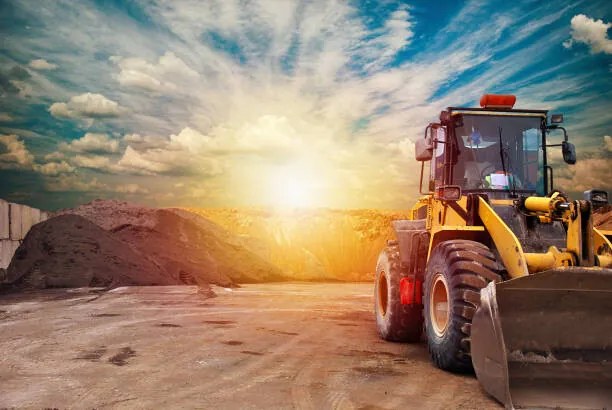 Ilustrație Heavy equipment machine wheel loader on, Naron Purba