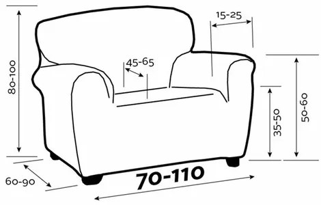 Husă elastică pentru fotoliu IRPIN gri ,70-110 cm, 70 - 110 cm