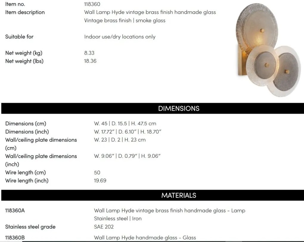 Aplica de perete deosebita LUX design ambiental Hyde