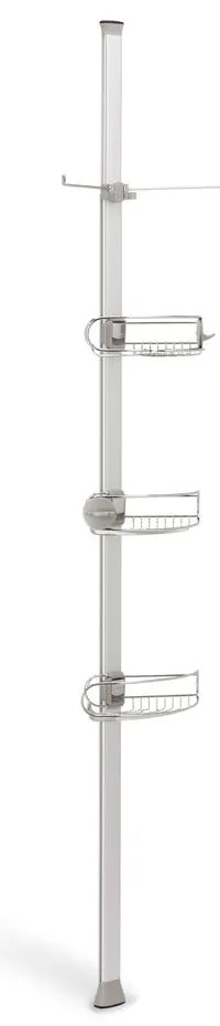 Raft de baie telescopic din metal gri - simplehuman