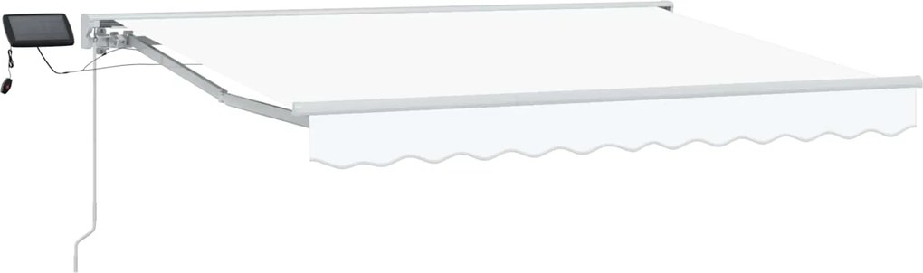 vidaXL Cadru manual de marchiză cu LED-uri Alb 3,5 x 2,5 m