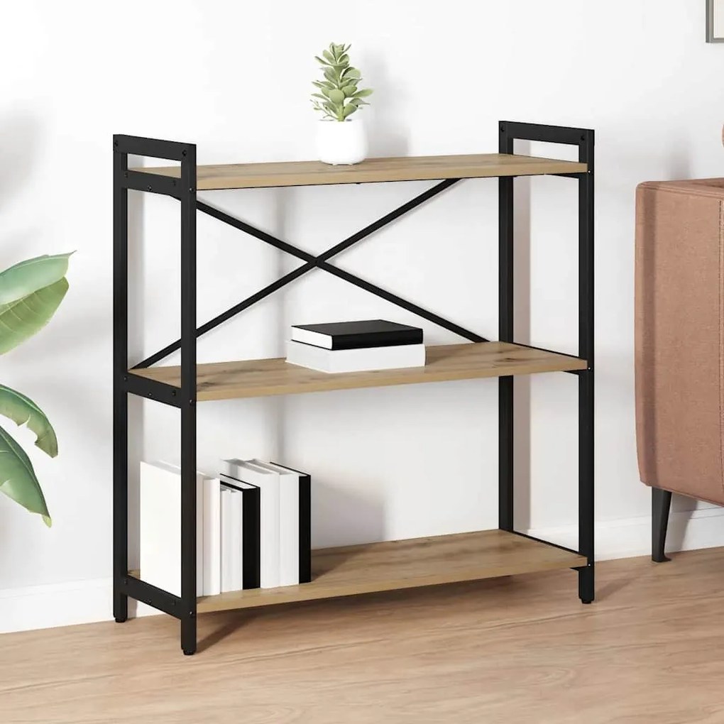 vidaXL Bibliotecă stejar artizanal 80 x 30 x 83 cm Lemn compozit