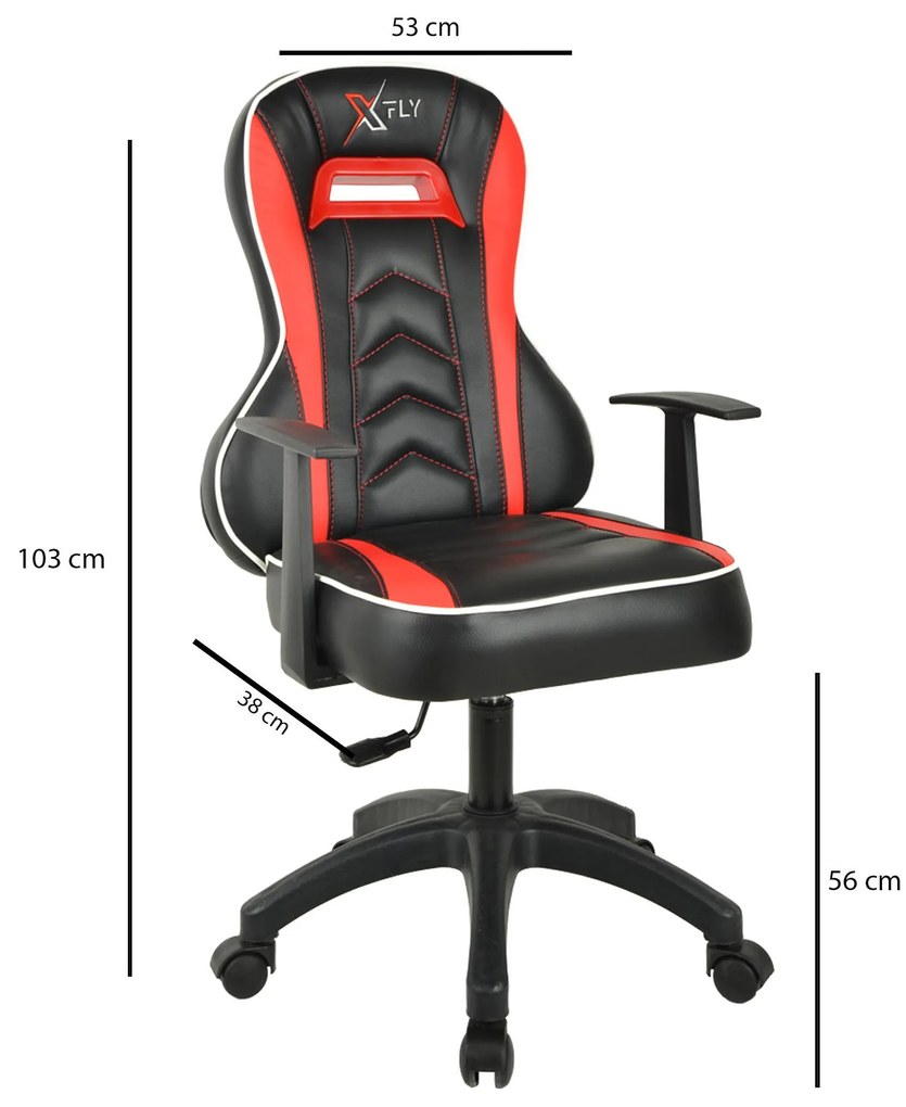 Fotoliu de birou gaming Vamivo 2 (roșu + negru) . 1093820