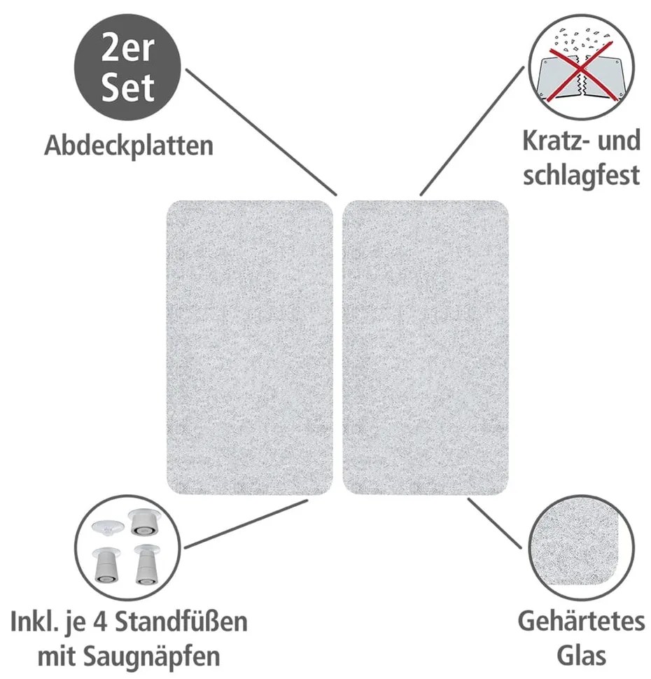 Protecție de sticlă pentru aragaz Wenko Transparent, 2 buc.