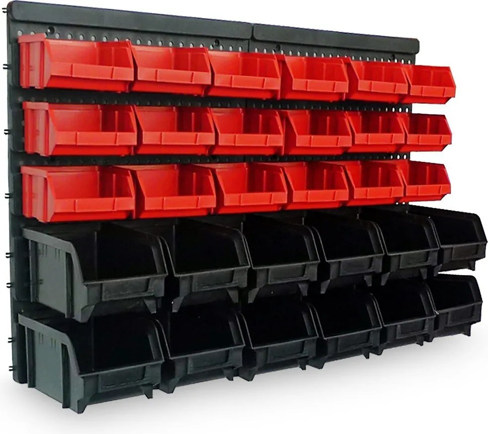 Organizator suspendat pentru atelier ORDER, 30 de cutii, 64x2x38cm, roșu/negru Monzana