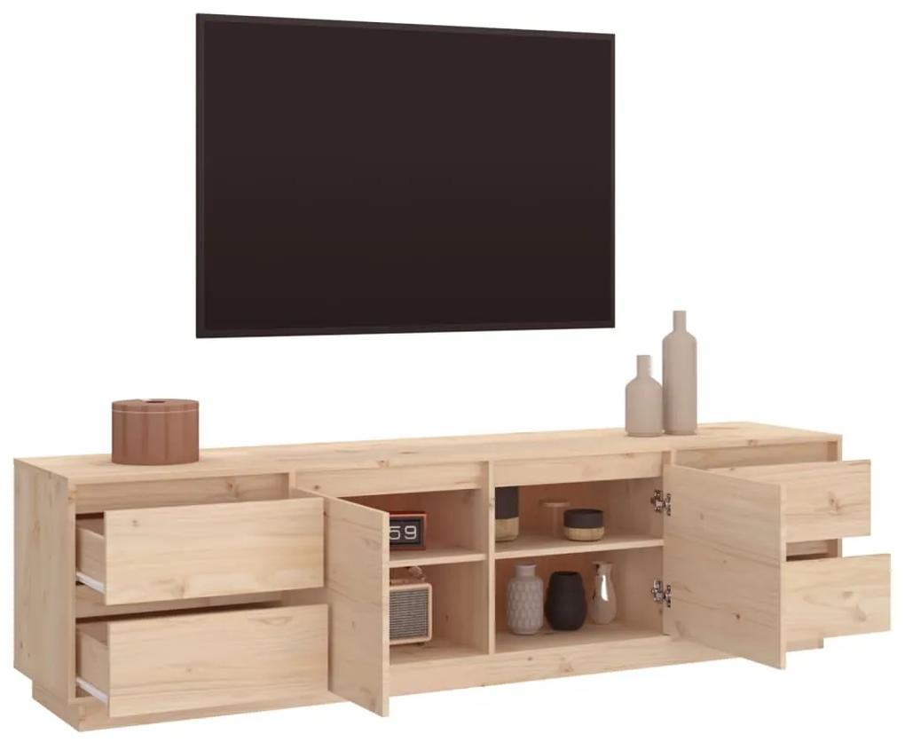 Comoda TV, 176x37x47,5 cm, lemn masiv de pin 1, Maro