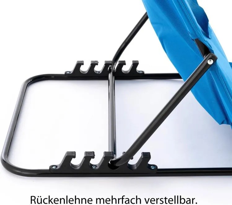 Saltea de plajă reglabilă cu spătar, albastră, 2 bucăți