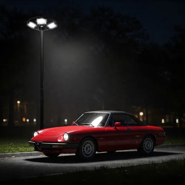 Lampă LED stradală solară cu senzor LED/22W/6V 6500K IP65 negru + telecomandă