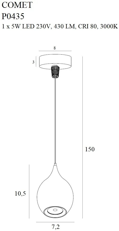 Pendul LED design modern COMET P0435 MX