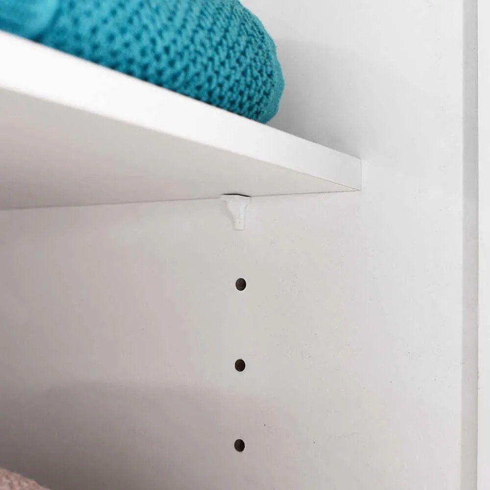 Dulap Baie cu cos de rufe Adore Diamond, usa reversibila, sertar, Alb Lucios, 52 x 38 x 187 cm