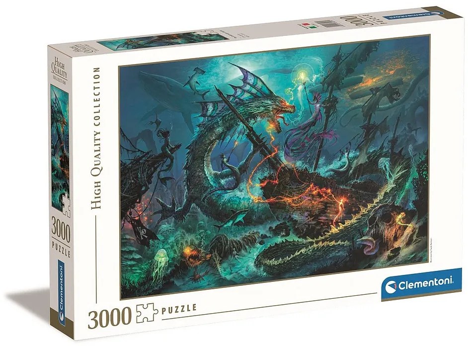 Fantasy Underwater Battle Lumea fanteziei 3000 de piese puzzle Clementoni