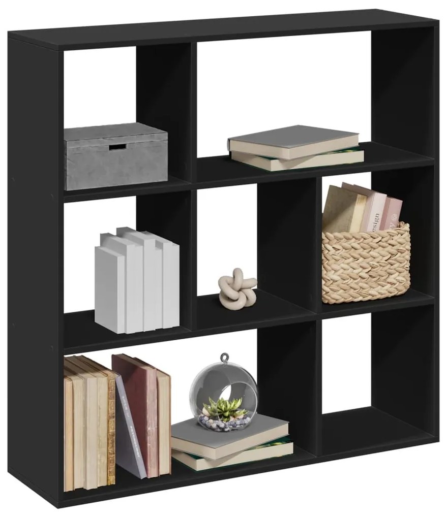 858049 vidaXL Bibliotecă/separator cameră negru 102x29x103,5 cm lemn