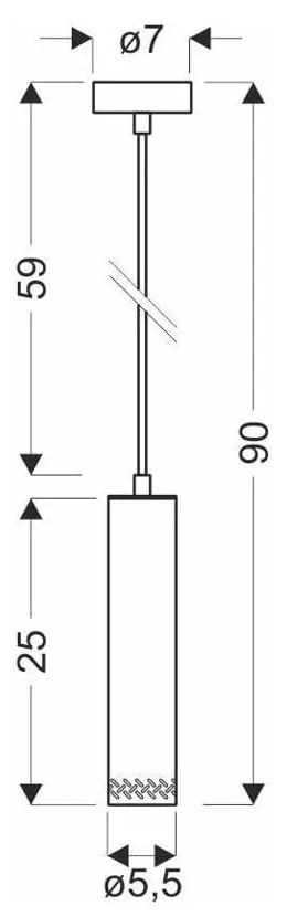 Lustră neagră cu abajur din lemn ø 7 cm Tubo – Candellux Lighting