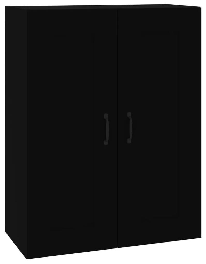 812304 vidaXL Dulap de perete suspendat, negru, 69,5x32,5x90 cm