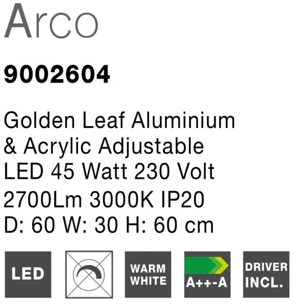 Lustra LED cu 3 brate design modern Arco