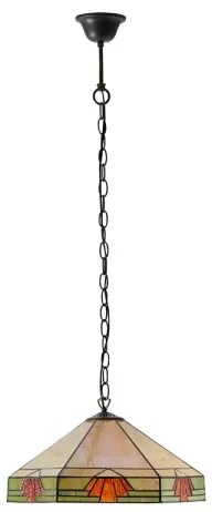 Candelabru cu lanț Tiffany NEVADA, 1xE27/60W/230V, Ø 35 cm — Endon 64285